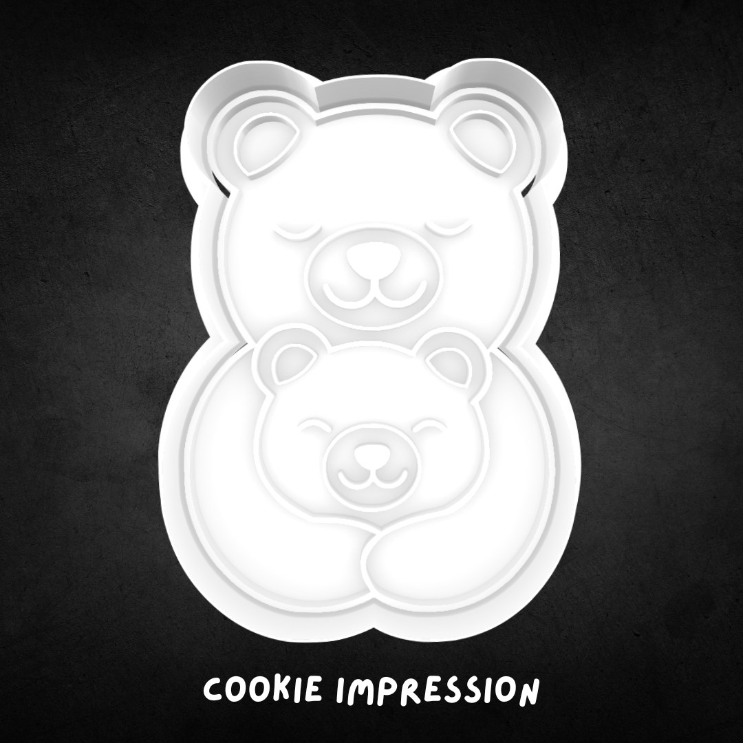 Mama and Baby Bear Cookie Cutter and Stamp