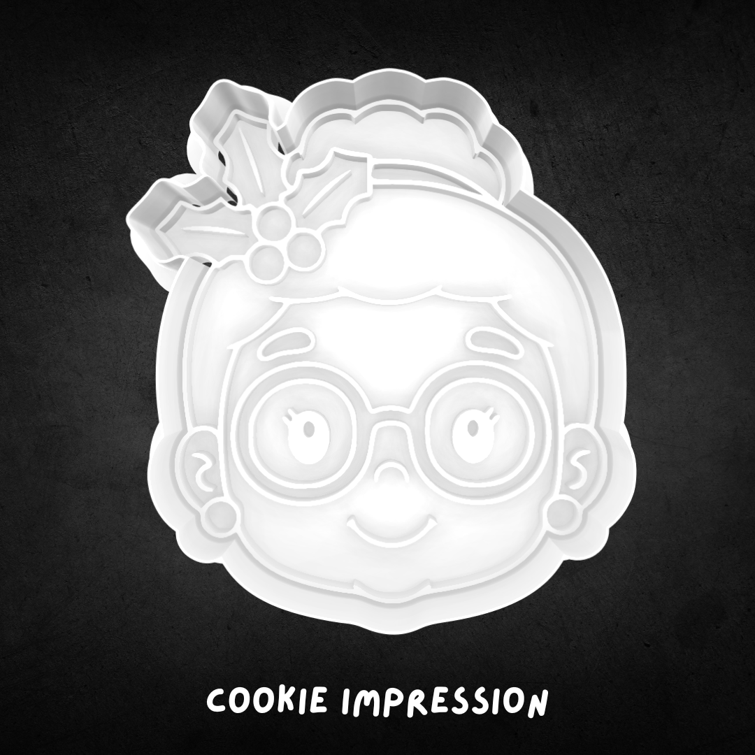 Mrs Claus Christmas Cookie Cutter and Stamp