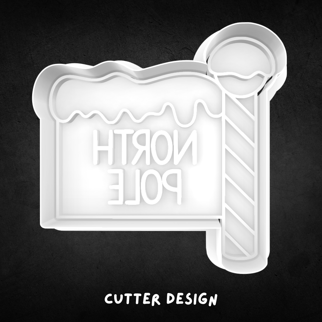 North Pole Sign Cookie Cutter and Stamp