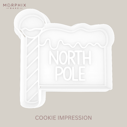 North Pole Sign Cookie Cutter and Stamp