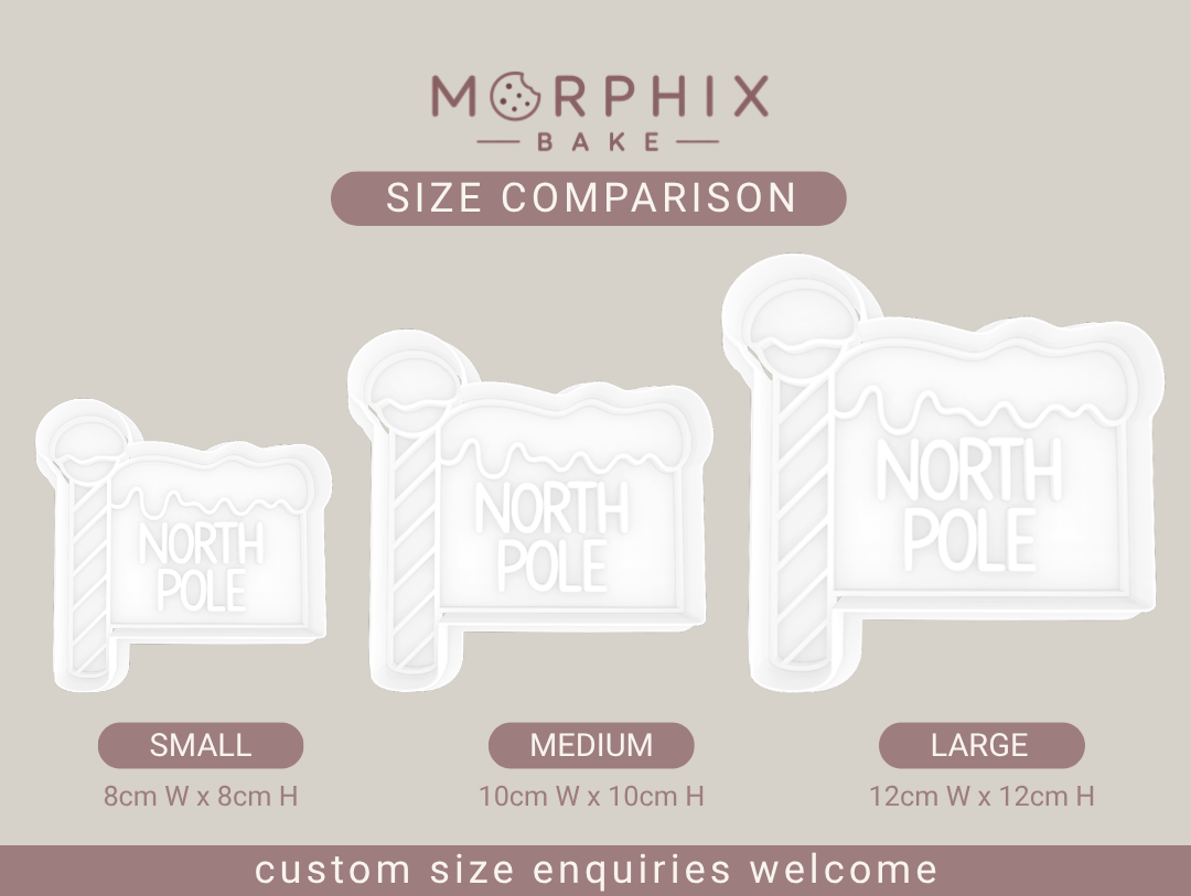 North Pole Sign Cookie Cutter and Stamp