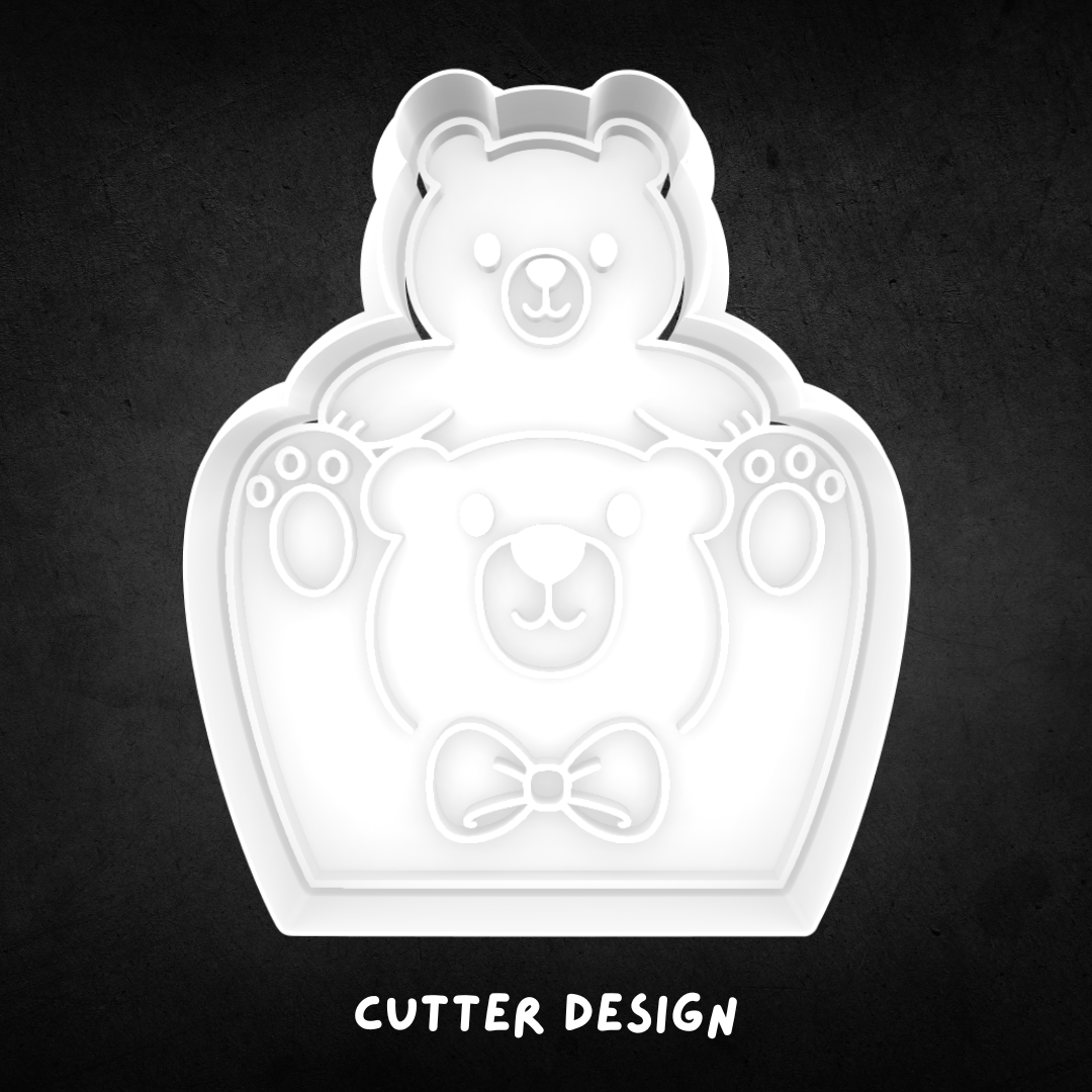 Daddy and Baby Bear Cookie Cutter and Stamp