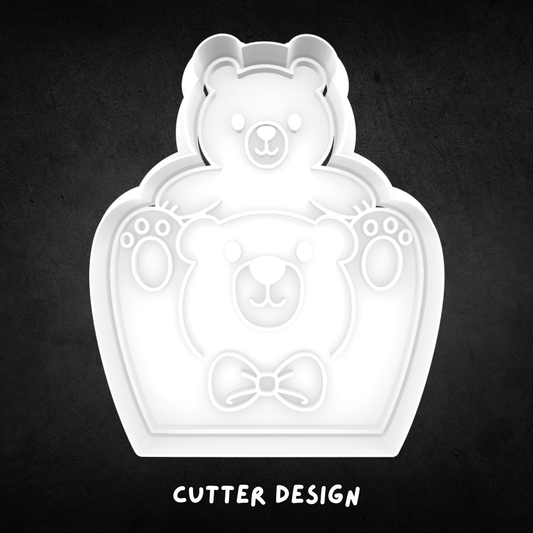Daddy and Baby Bear Cookie Cutter and Stamp