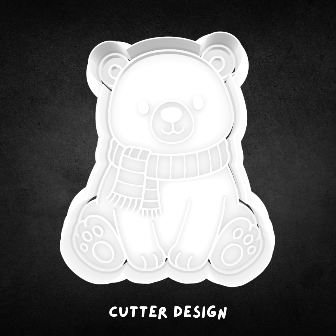 Christmas Polar Bear 02 Cookie Cutter and Stamp