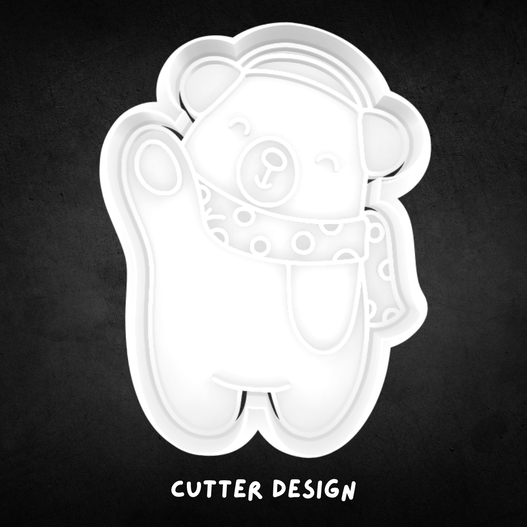 Christmas Polar Bear 03 Cookie Cutter and Stamp
