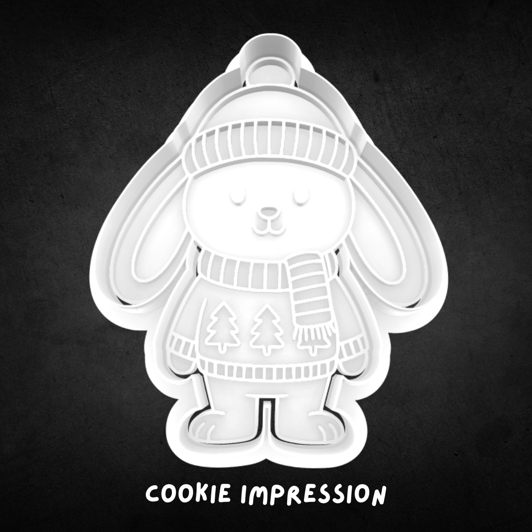 Festive Bunny Cookie Cutter and Stamp