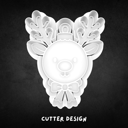 Reindeer Bauble Cookie Cutter and Stamp