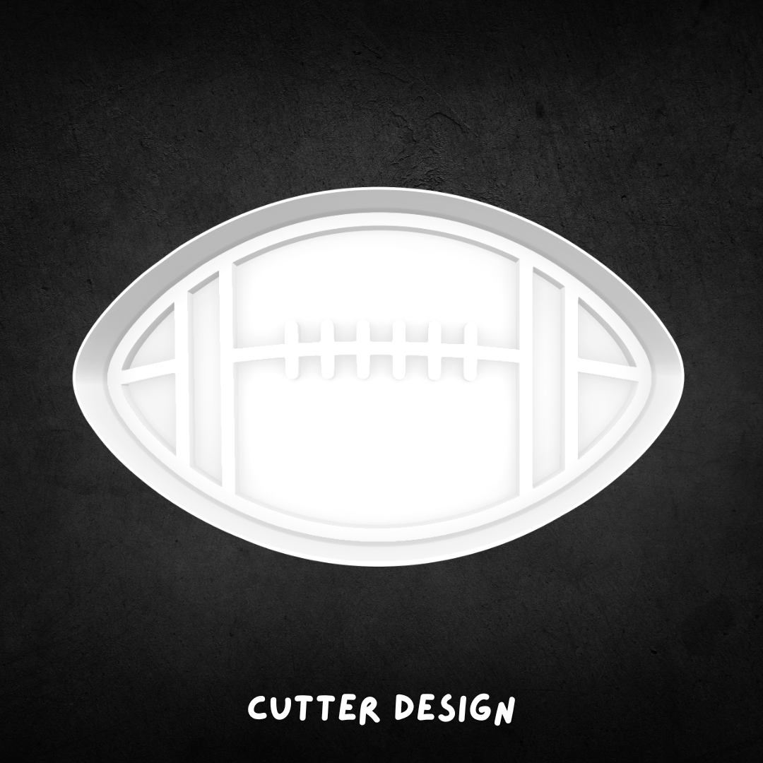 Rugby Ball Cookie Cutter and Stamp