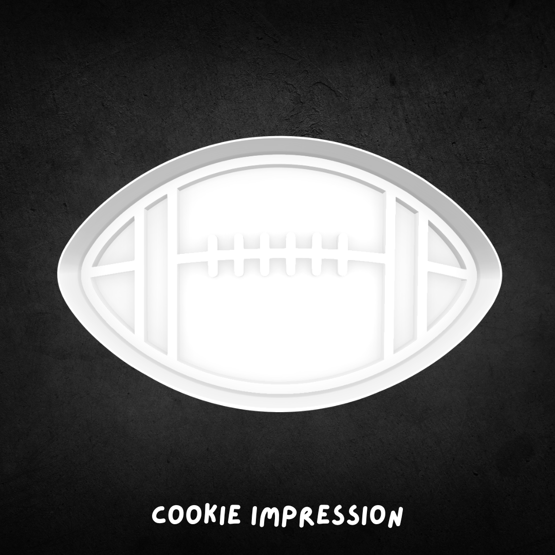 Rugby Ball Cookie Cutter and Stamp