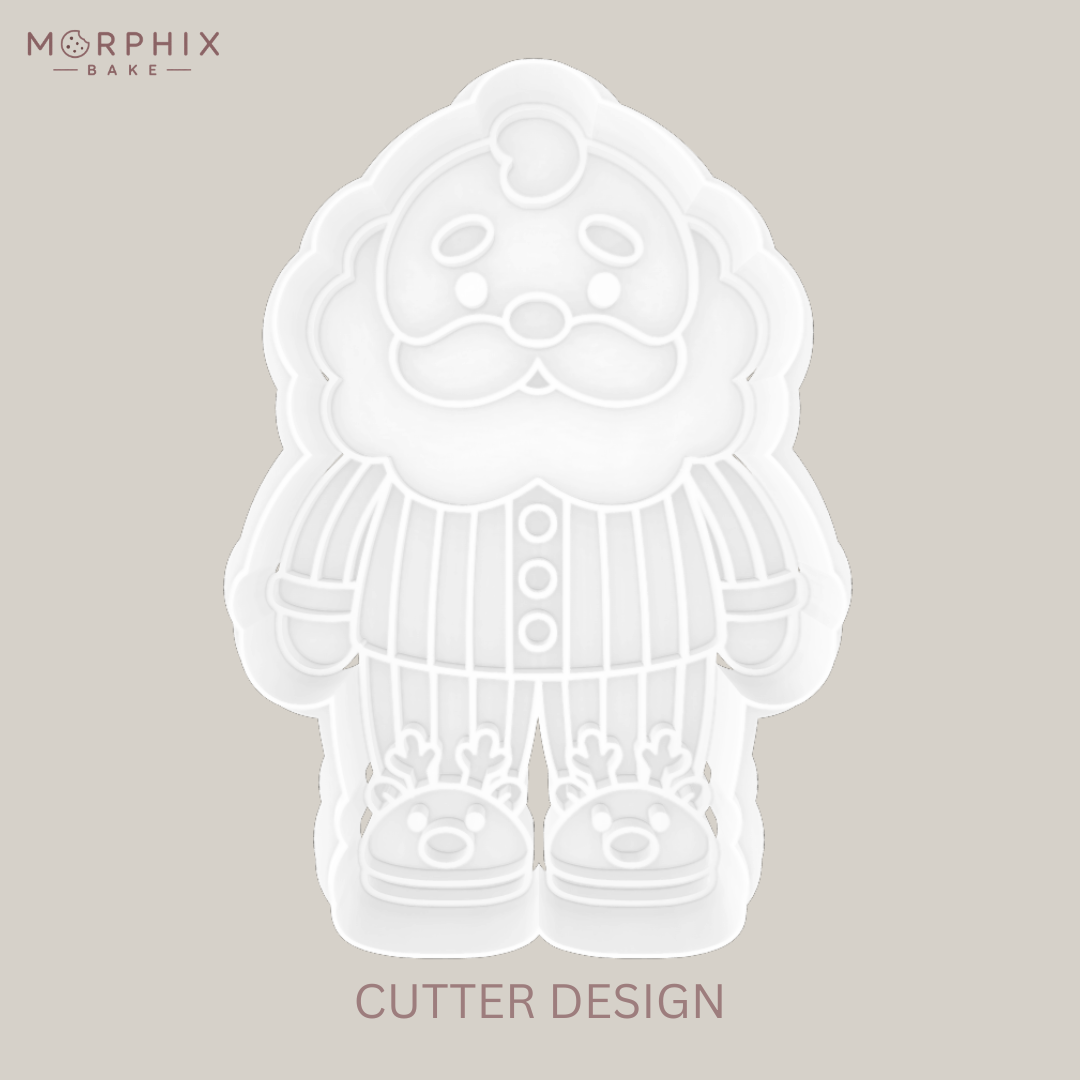 Santa in Pyjamas Cookie Cutter and Stamp