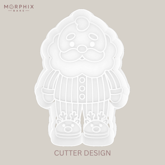 Santa in Pyjamas Cookie Cutter and Stamp
