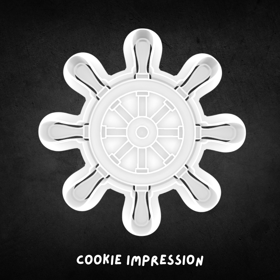 Ship Wheel Cookie Cutter and Stamp
