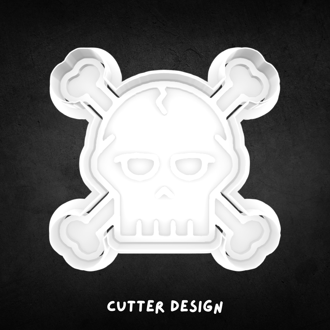 Halloween Skull and Crossbones 02 Cookie Cutter and Stamp