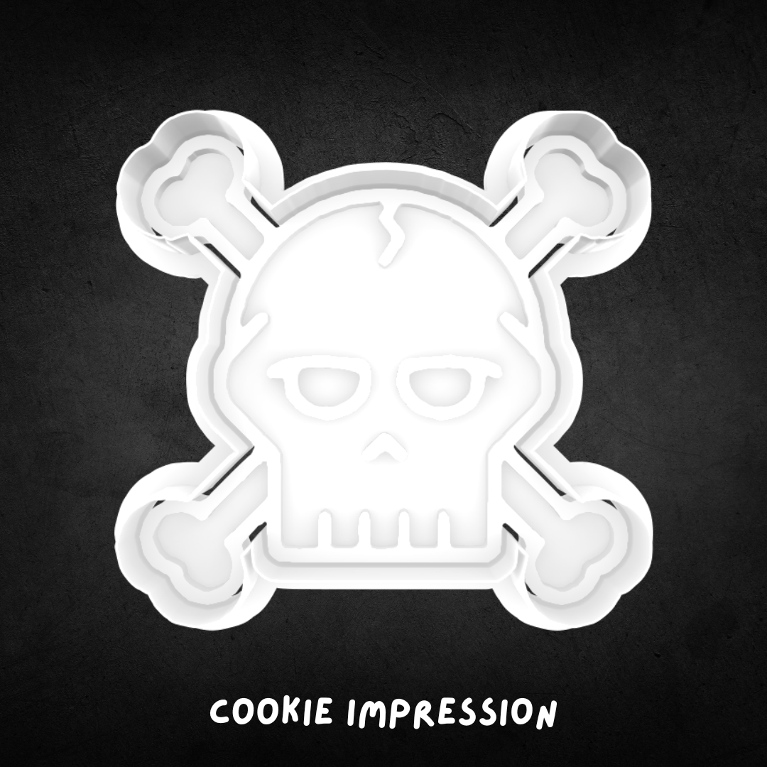 Halloween Skull and Crossbones 02 Cookie Cutter and Stamp