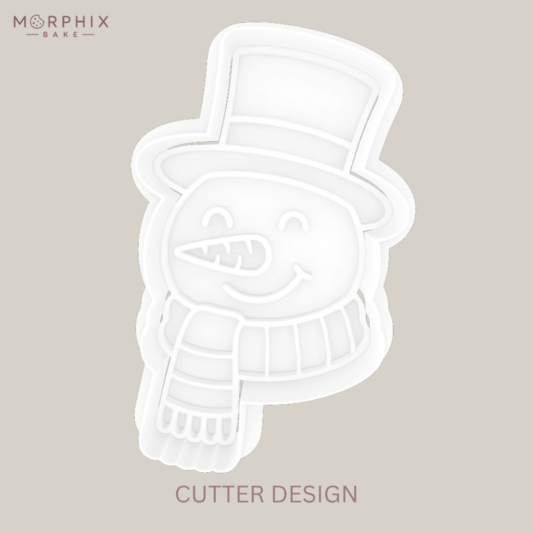 Snowman Face with Scarf Cookie Cutter and Stamp