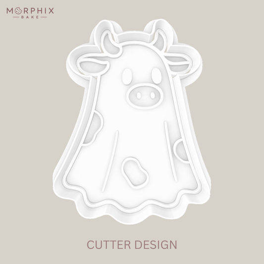 Spooky Ghost Cow Cookie Cutter and Stamp