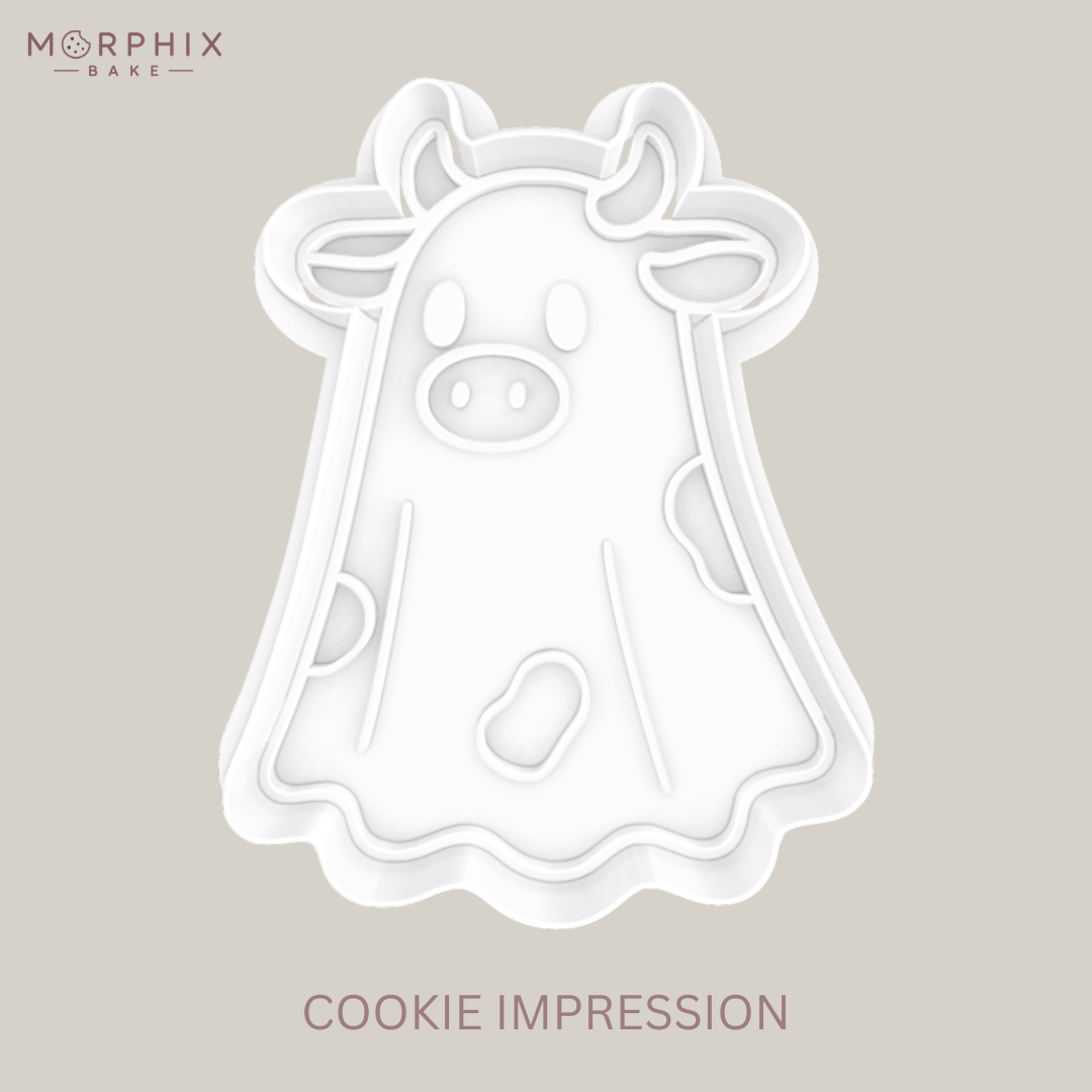 Spooky Ghost Cow Cookie Cutter and Stamp