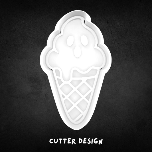 Halloween Spooky Ice Cream Cookie Cutter and Stamp
