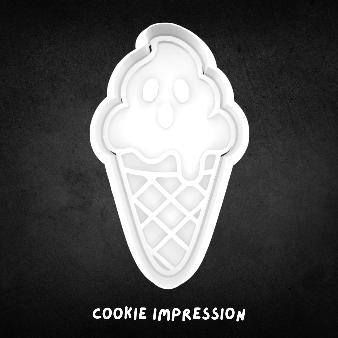 Halloween Spooky Ice Cream Cookie Cutter and Stamp