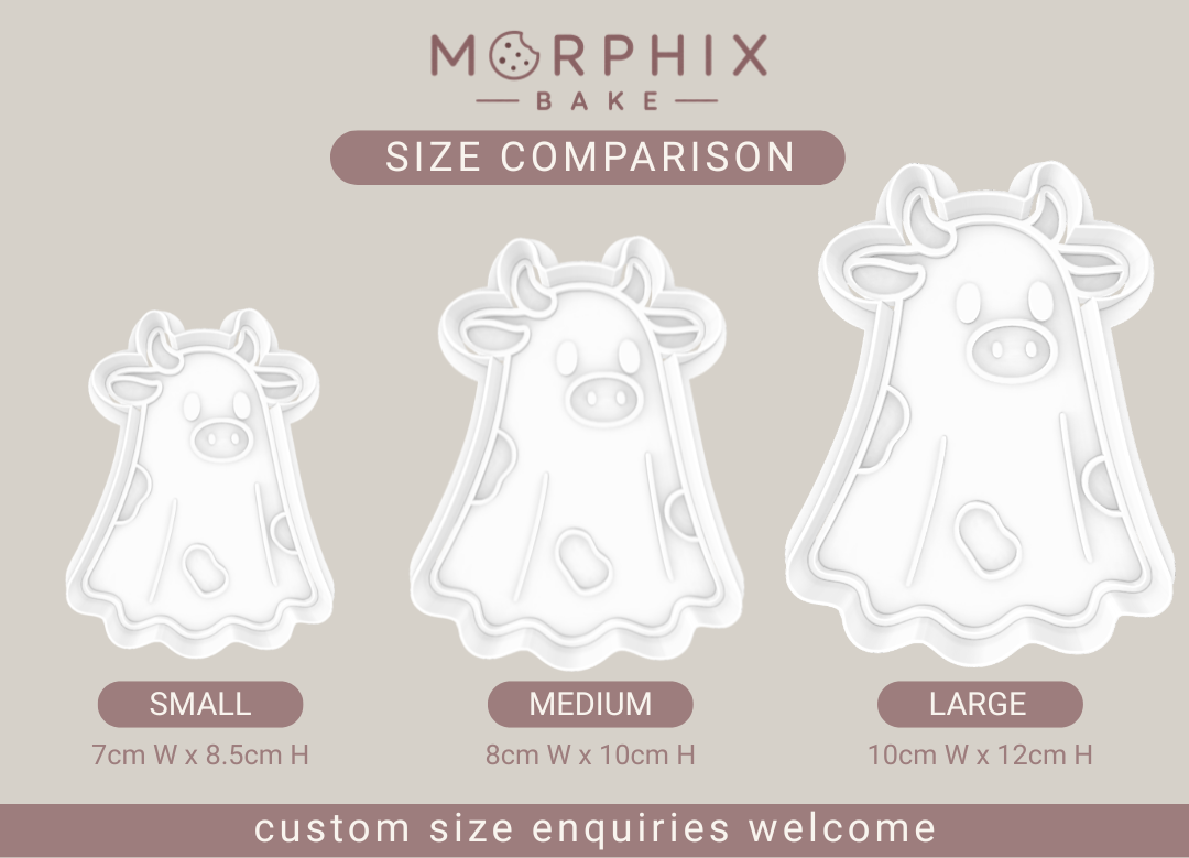 Spooky Ghost Cow Cookie Cutter and Stamp