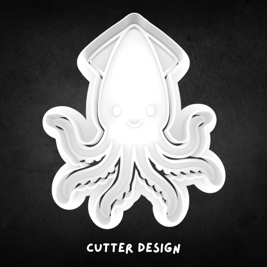 Squid 01 Cookie Cutter and Stamp