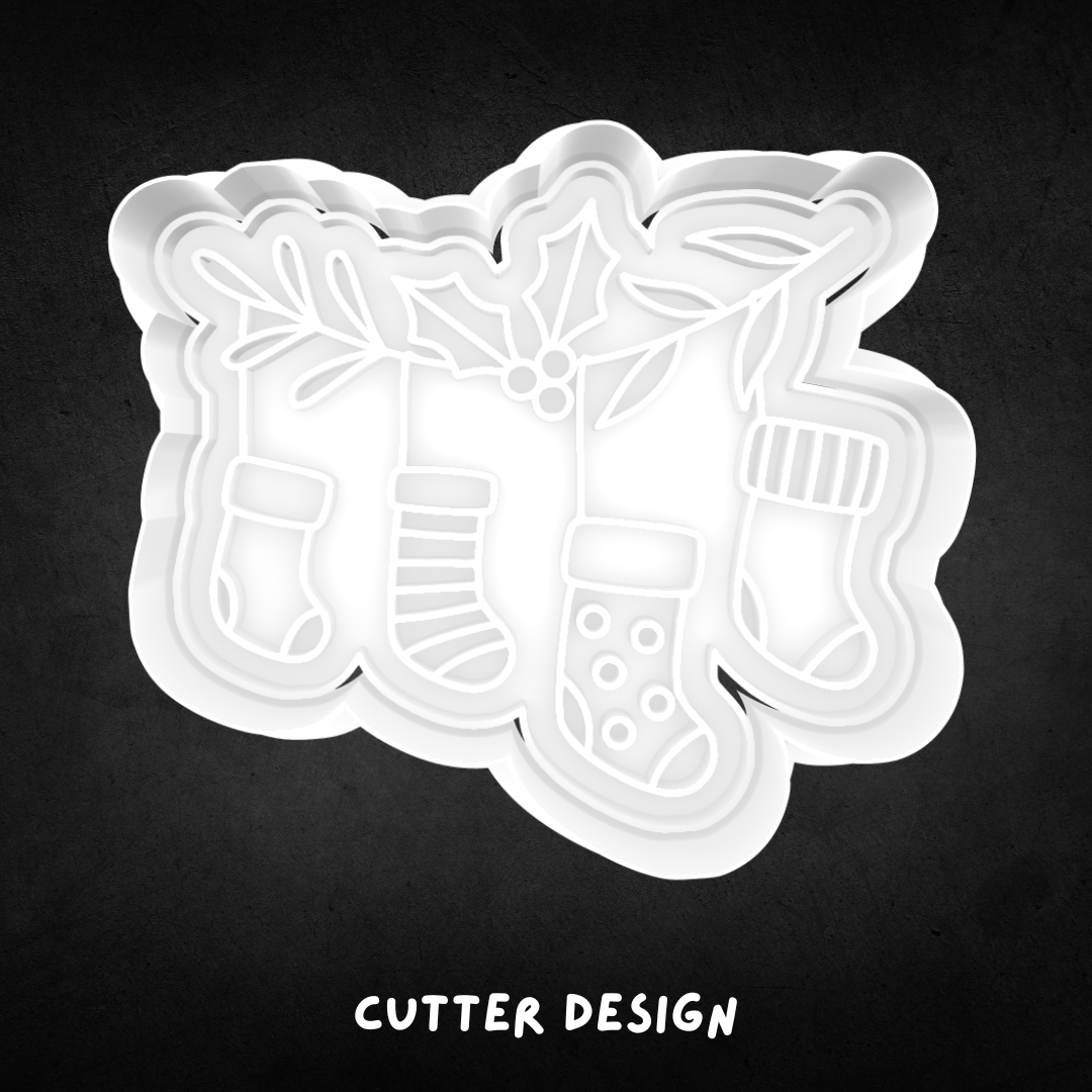 Christmas Stocking Garland Cookie Cutter and Stamp