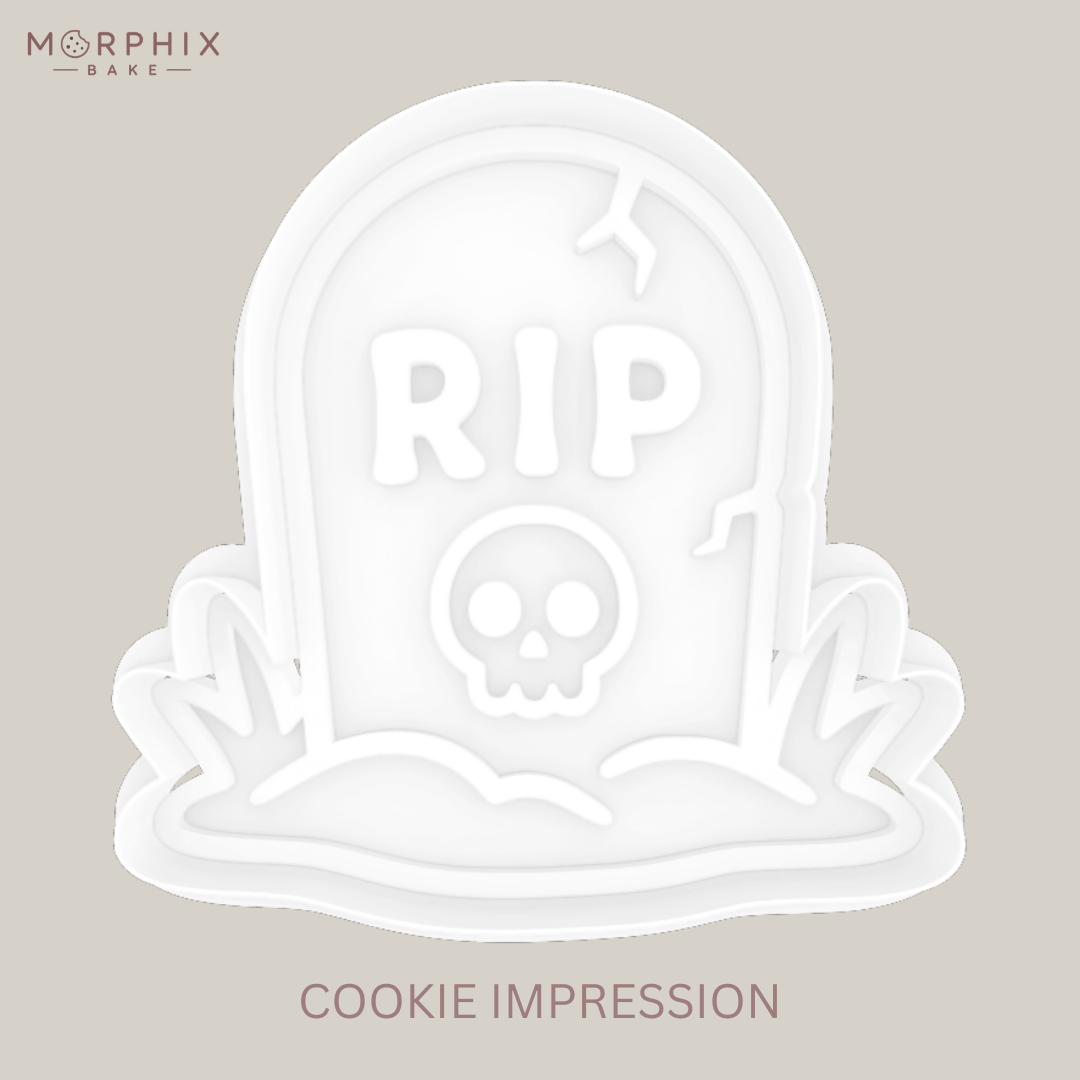 RIP Tombstone Cookie Cutter and Stamp