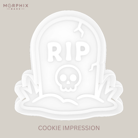 RIP Tombstone Cookie Cutter and Stamp