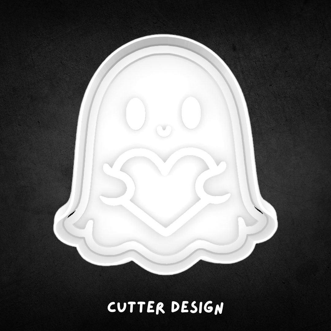 Valentines Ghost Cookie Cutter and Stamp