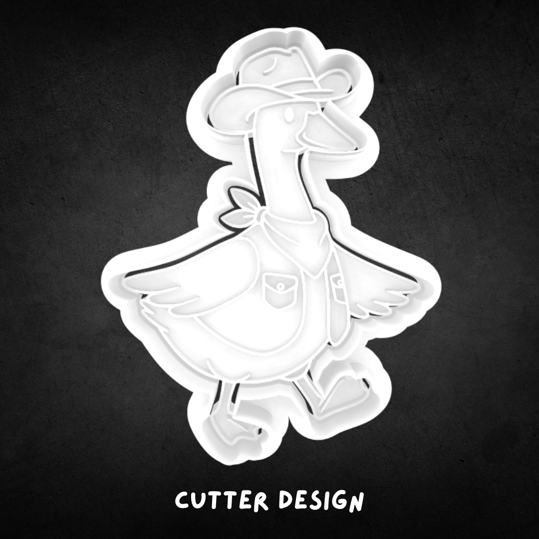 Western Goose Cookie Cutter and Stamp