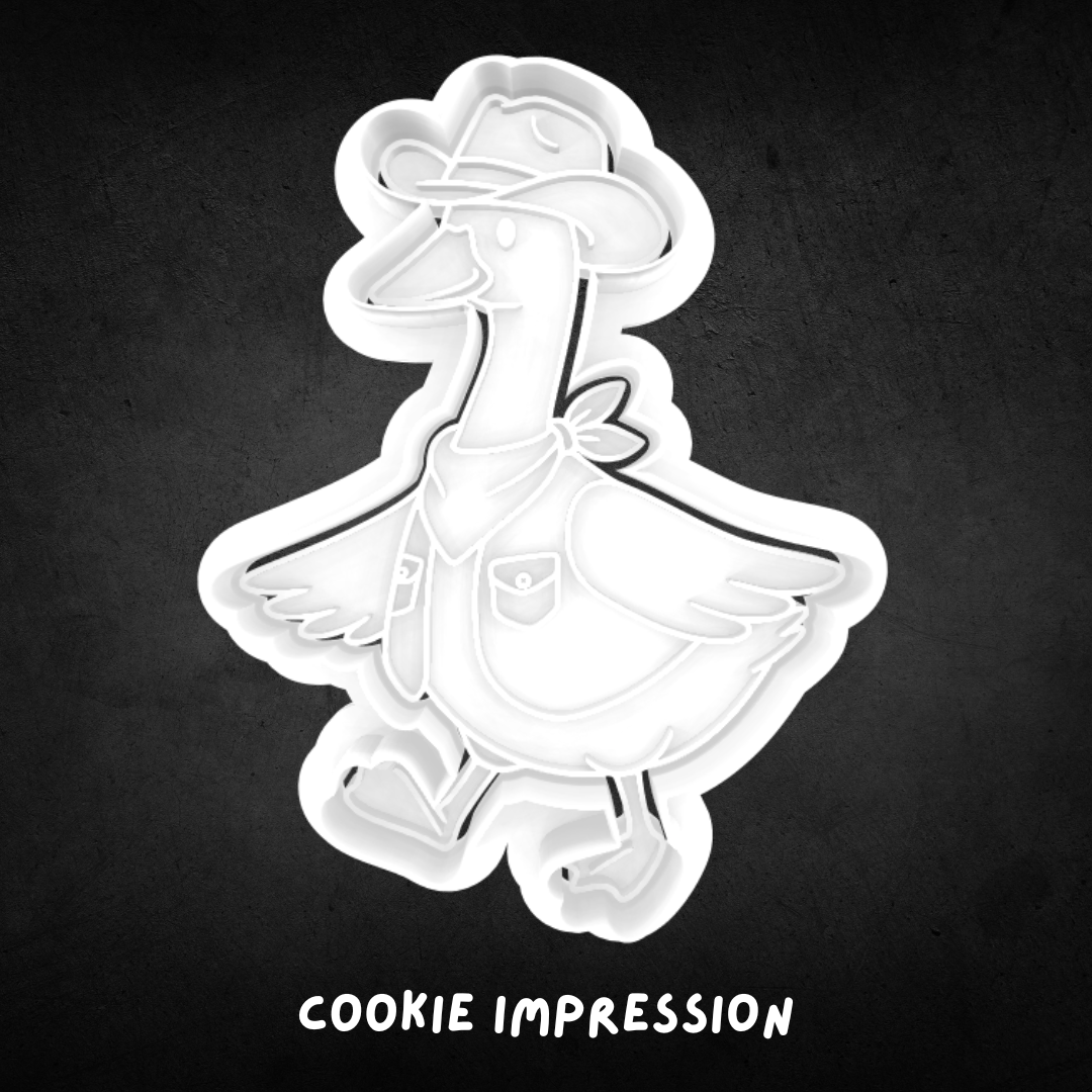 Western Goose Cookie Cutter and Stamp