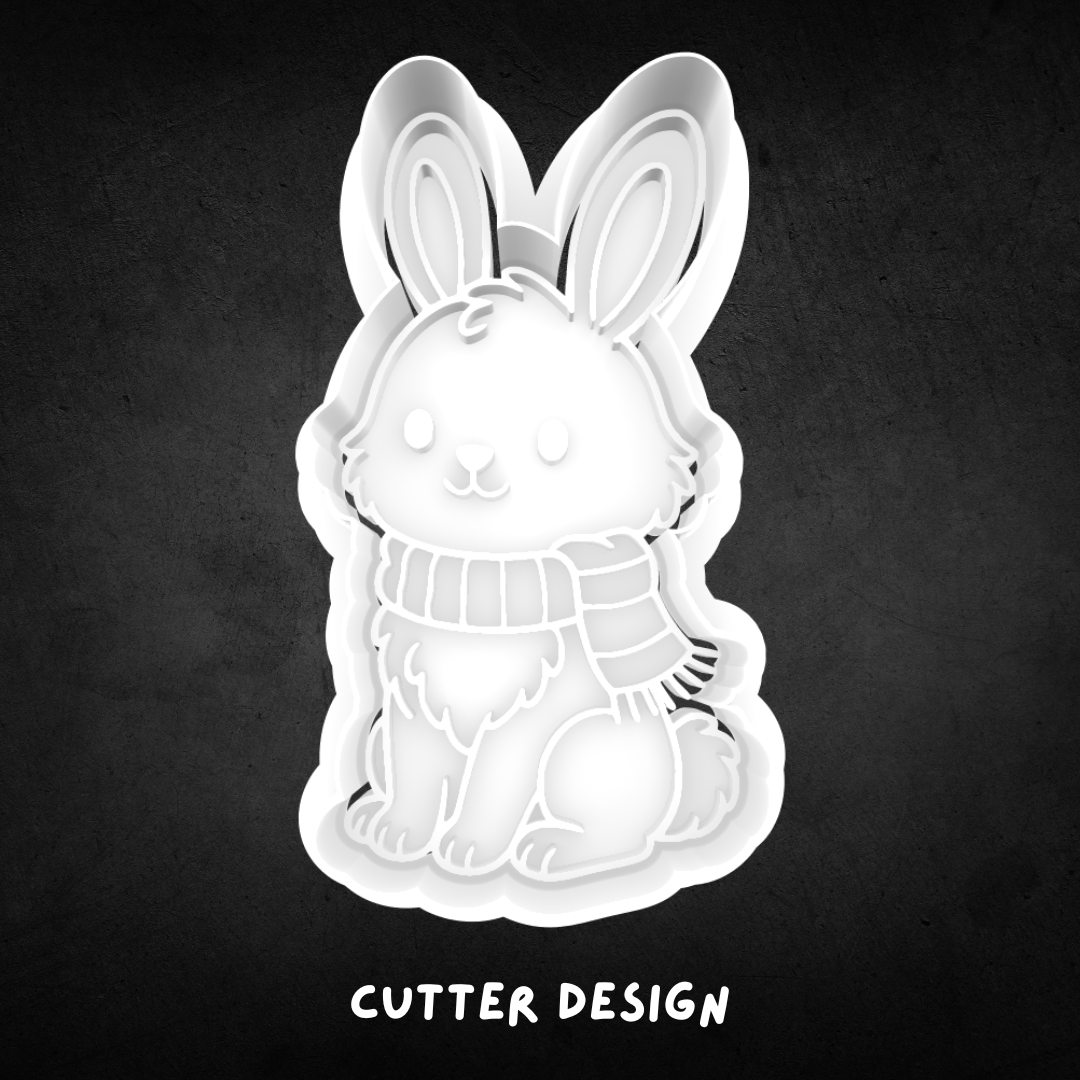 Winter Bunny Cookie Cutter and Stamp