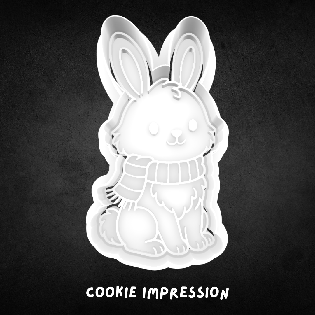 Winter Bunny Cookie Cutter and Stamp