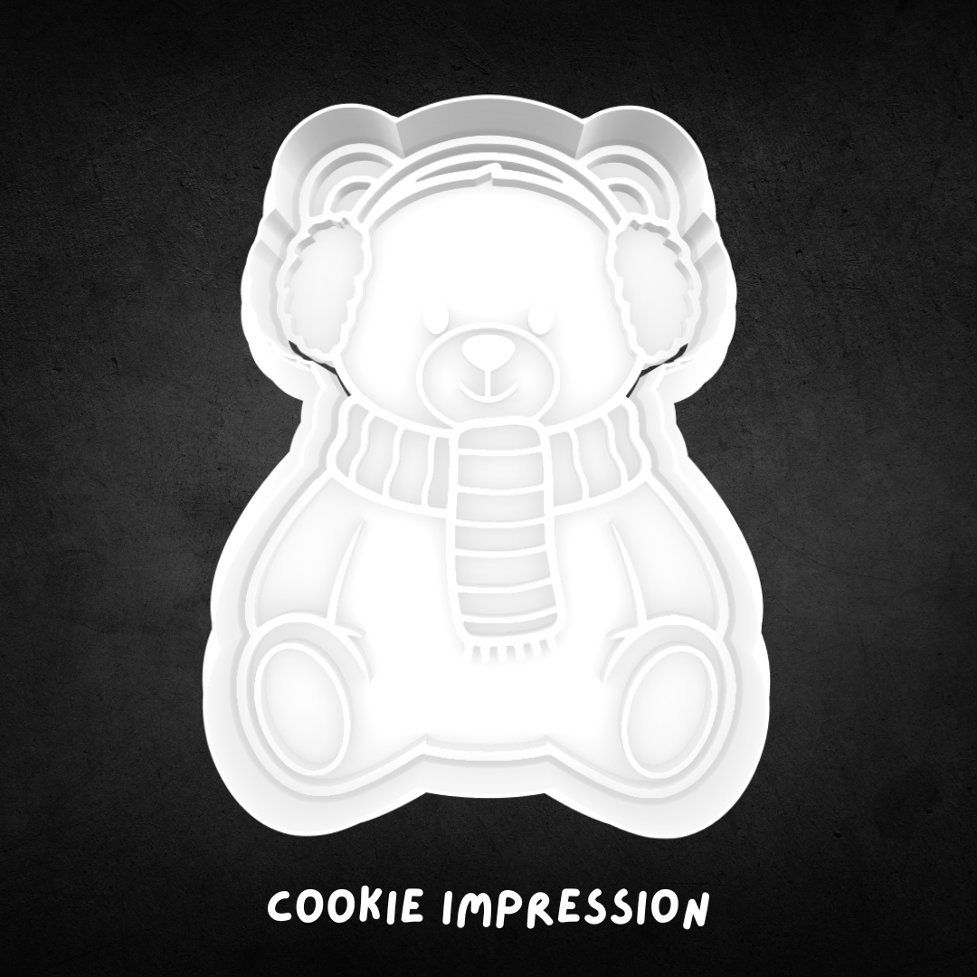 Winter Teddy Cookie Cutter and Stamp
