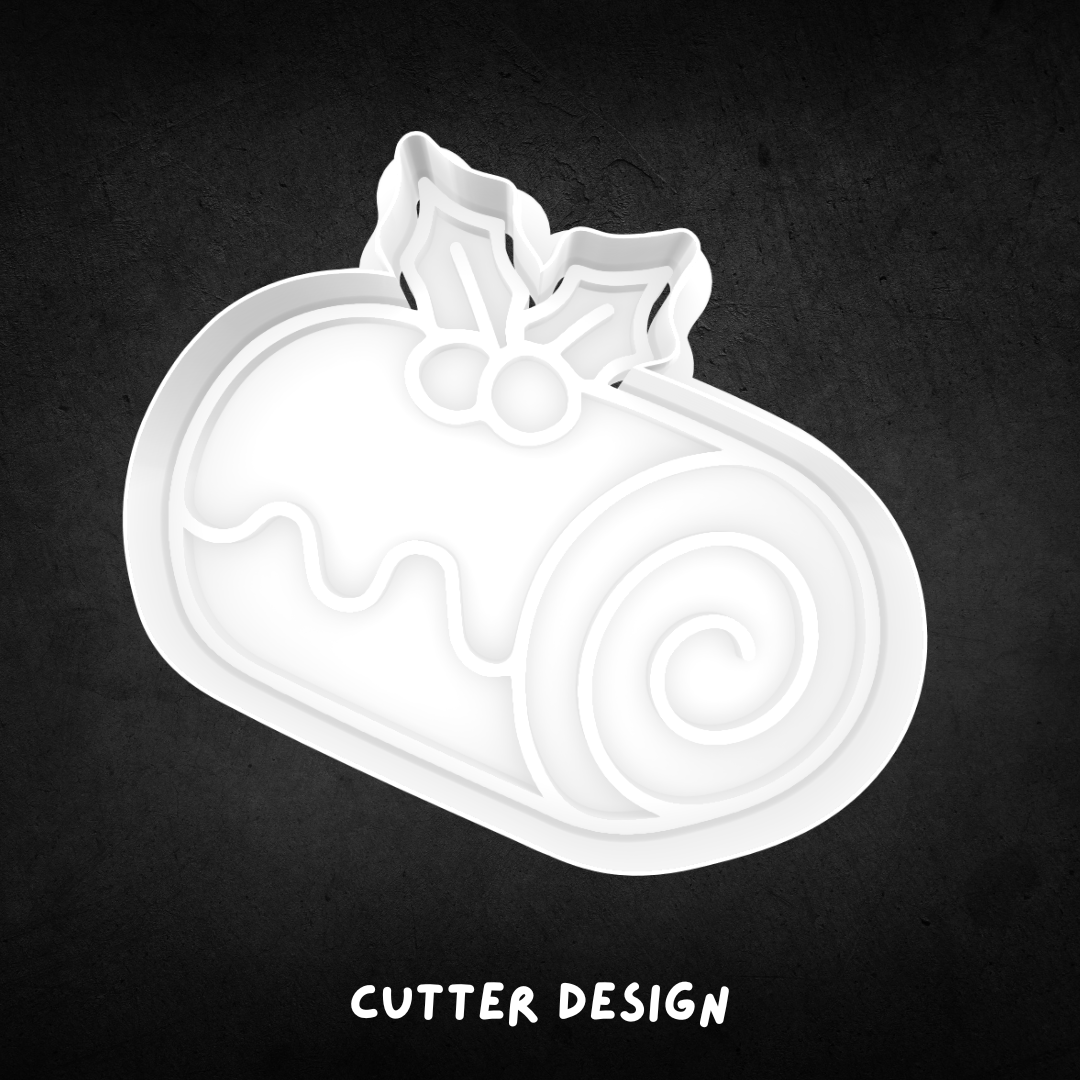 Christmas Yule Log Cookie Cutter and Stamp