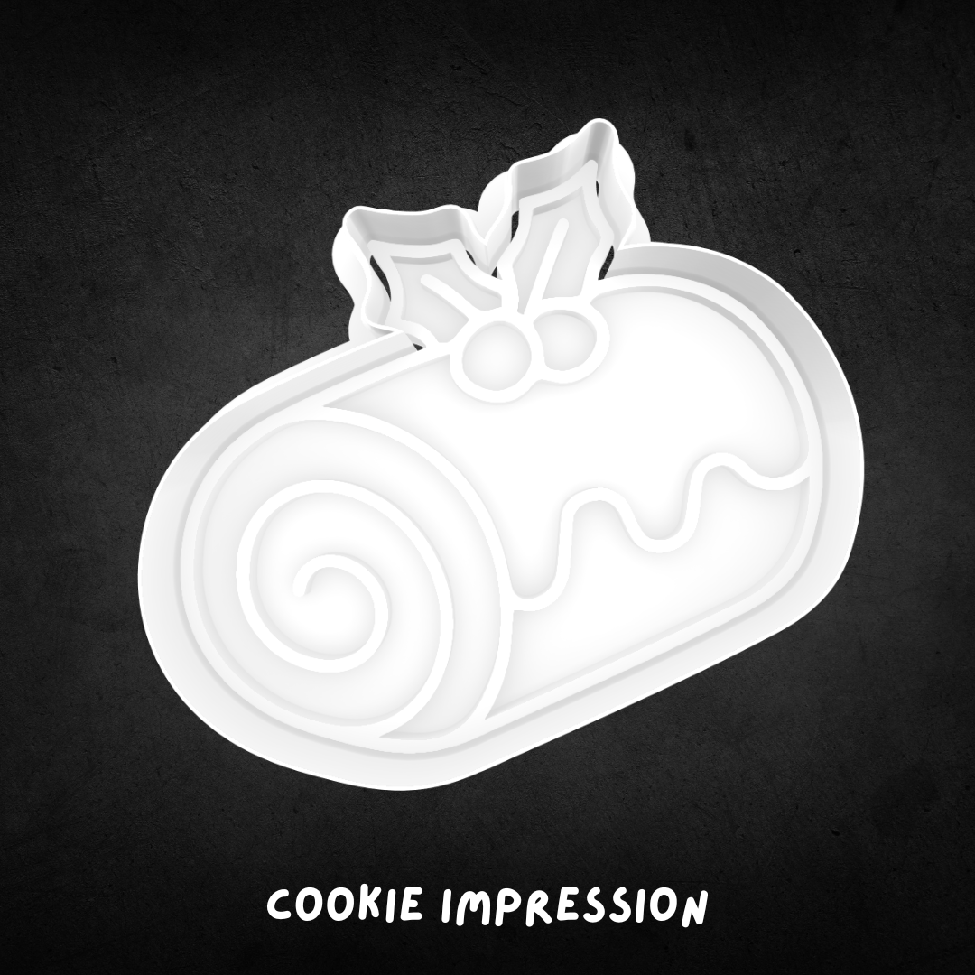 Christmas Yule Log Cookie Cutter and Stamp