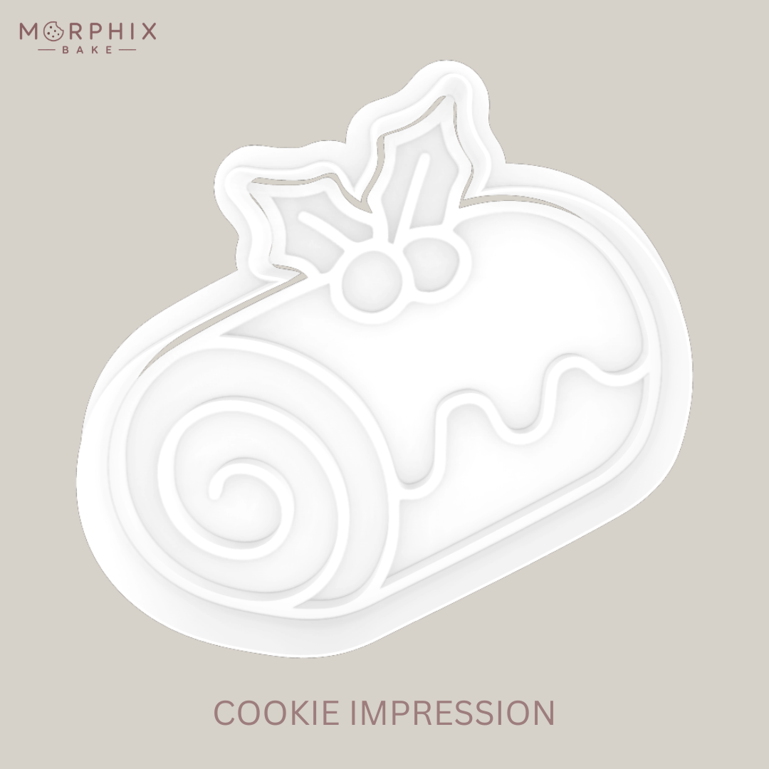 Yule Log Cookie Cutter and Stamp