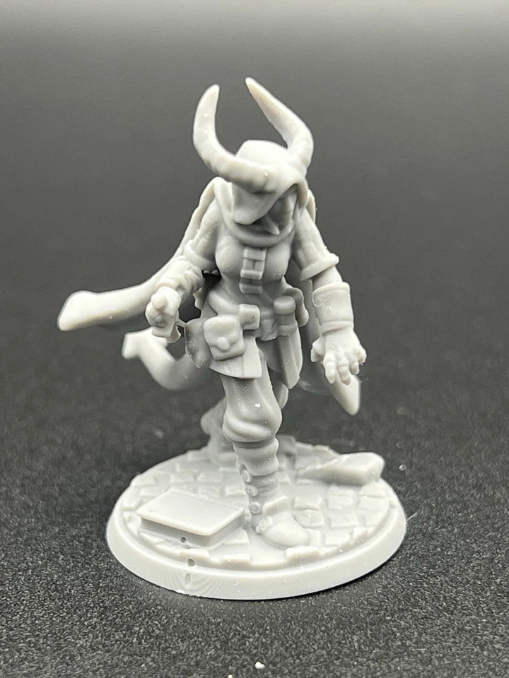 Tiefling Female Rogue Alt Character Figure Fantasy Tabletop Game Dungeons and Dragons 3D Resin Printed Unpainted