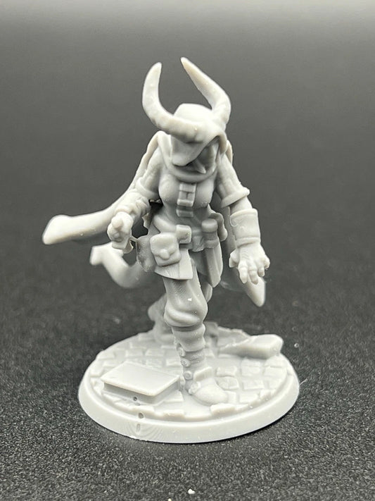 Tiefling Female Rogue Alt Character Figure Fantasy Tabletop Game Dungeons and Dragons 3D Resin Printed Unpainted